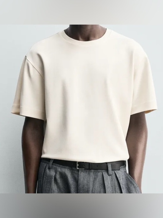 Zara Other - Zara - NEW - Relaxed Fit Soft T-Shirt in the "Oyster-white" shade